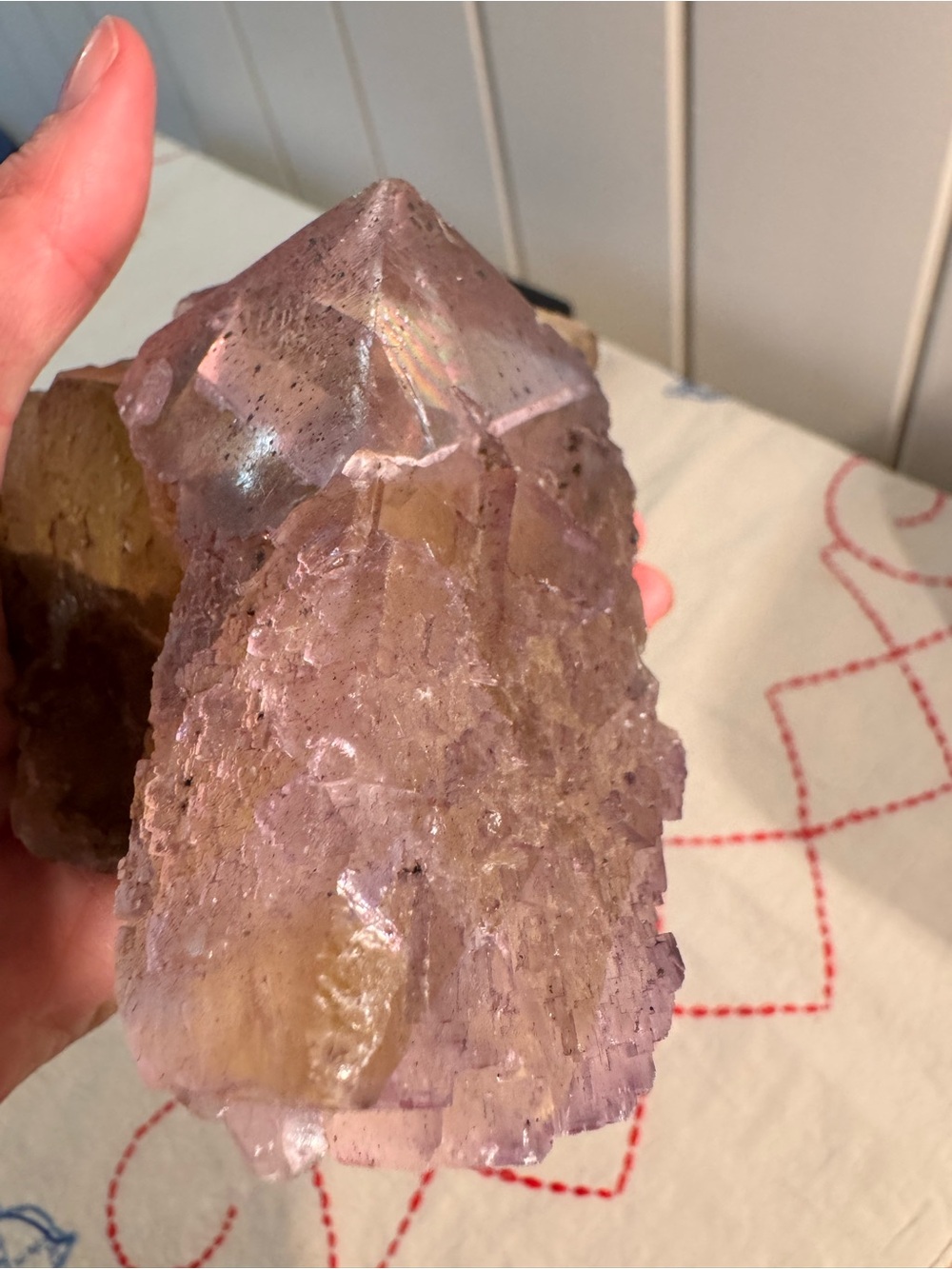 Natural Purple Yellow Fluorite Crystal Cluster Mineral Specimen 1.87 LB